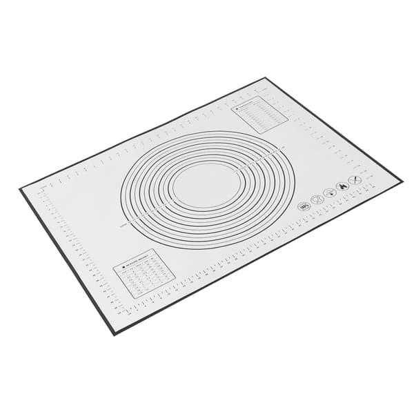 Skridsikker silikone dejmåtte Non-Stick æltemåtte med skalaer Køkkenbageudstyr (60x80x0.4cm Sort)