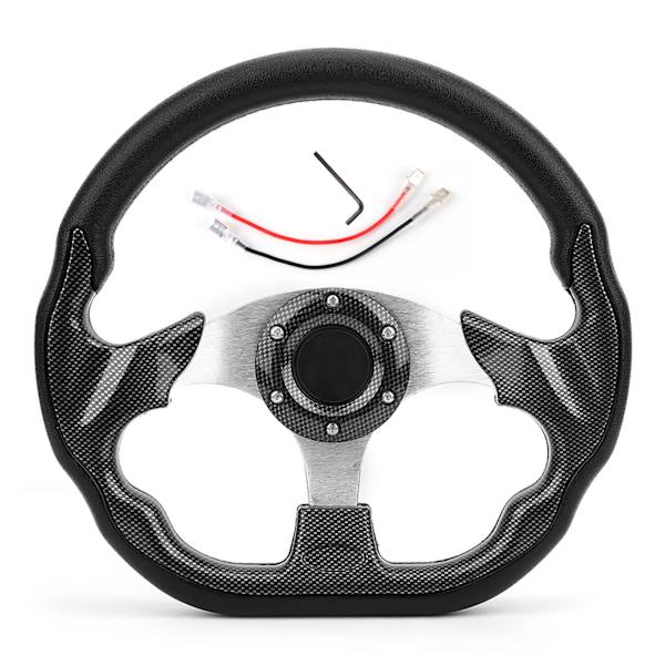 320MM Universal Bilratt Kolfiber Stil Racing Drift med Hornknapp