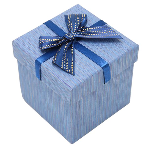 4 st presentförpackningar med lock 3,9x3,7x3,9 tum presentförpackningar för bröllop jul födelsedag alla hjärtans dag blå HM2330409