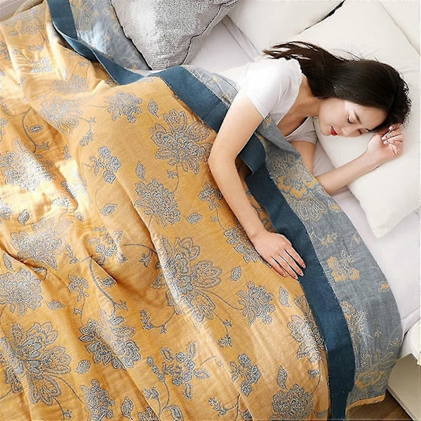 Dobbeltsidig Bomullspledd Boho Sengeteppe for Sofa, Sengetøy 150 X 200 Cm farge 6