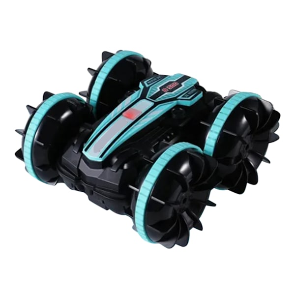 RC-tempputyyauto, kaksisuuntainen, pyörivä, 2,4 GHz, vedenpitävä, USB-ladattava, lapsille sopiva amfibio-RC-autolelu, 3,7 V, sininen