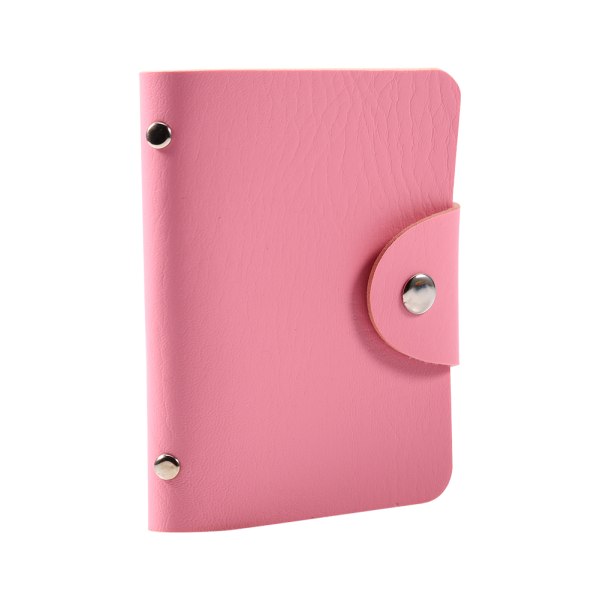 Fint PU læder ID visitkortholder lommetaske Pung pung til 24 kort (pink)