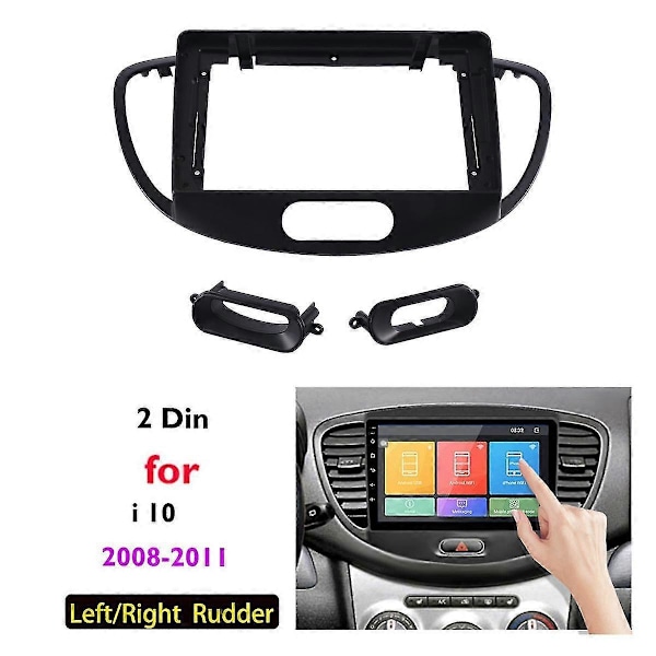 kompatibel Hyundai I10 2008-2011 9 tum 2 Din Bil Instrumentbräda Ram Radio Fascia Dash MP5 Spelare DVD Adapter