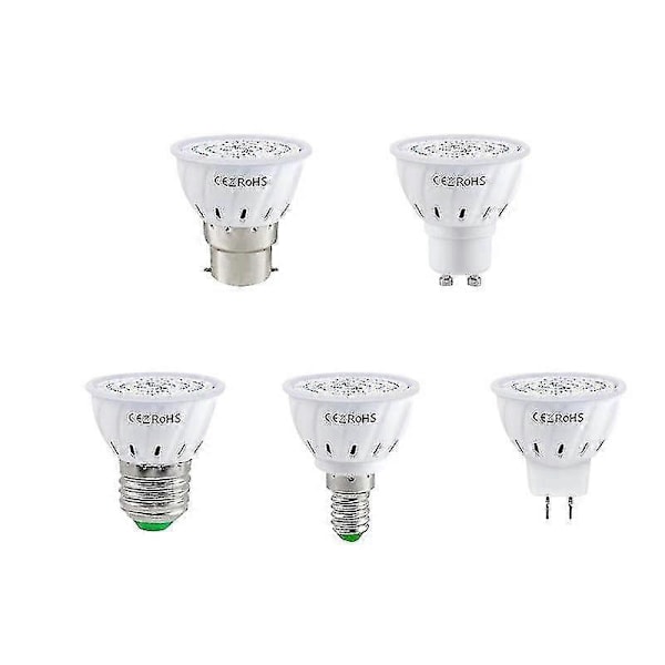 4 kpl LED-kasvivalo sisäkasveille - Täyden spektrin lamppu puutarhan koristeluun (b22-60 helmeä)