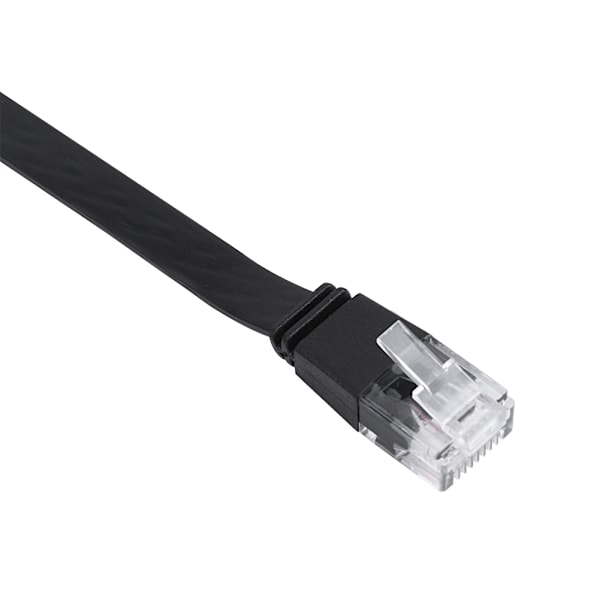 1 stk Ny justerbar uttrekkbar CAT6 RJ45 Lan nettverkskabel svart (2m)