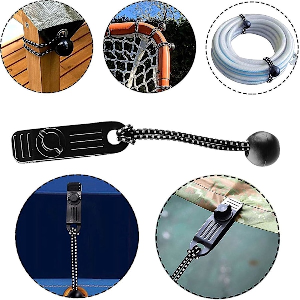 Kraftige presenningsclips, vindtætte clips til markiser, camping, campingvogne, bilovertræk, swimmingpoolovertræk (10+10 stk.) 8,3 cm