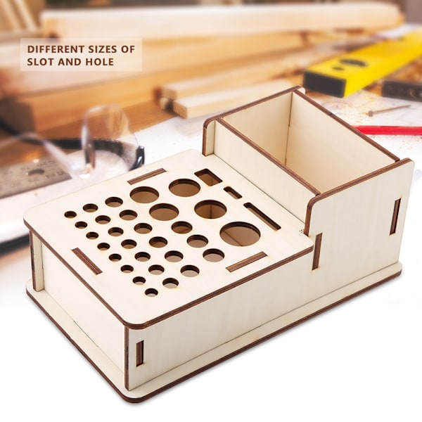 Multi DIY Craft Tool Lagring Trähållare Basswood Läder Verktygsställ