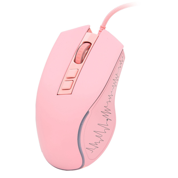 Spelmus USB2.0 4 justerbar DPI RGB bakgrundsbelyst ergonomisk design optisk sensor bärbar datormus för spelkontor hem rosa