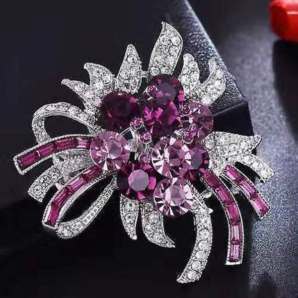 Glittrande CZ-Blomma Brosch - Elegant och Chic