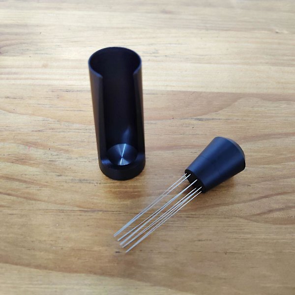 Sort Selvjusterende Værktøj og Holder - Espresso Kaffeomrører Nåle Dispenser til Baristaer