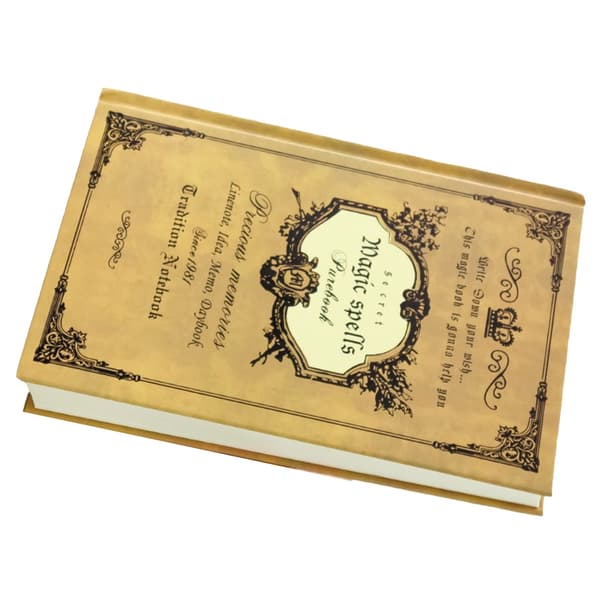 Notesbog Retro Mønster 2,5 cm Tykke Beige Indersider Papir 21,3x14,5x2,5 cm Forretningsnotesbog til Hjemmeskole