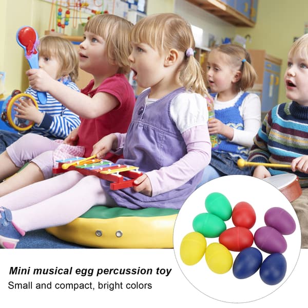 Fargerike Mini Egg Shakers - Sett med 10 Perkusjons Musikkinstrument Leker