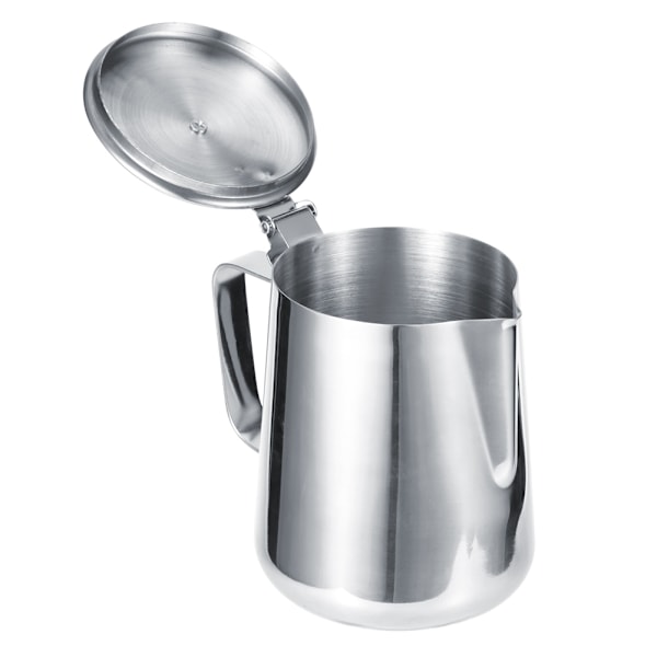 Rustfritt stål Tykkmelkskummende kopp Kanne Kaffekanne Latte Art med lokk for hjemmekaffe1000ML