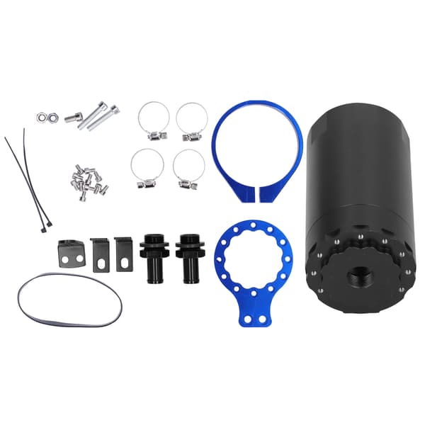 Bil Baffled Oil Catch Can Reservoir Kit med monteringstilbehør RS‑OCC020 Universal Blå