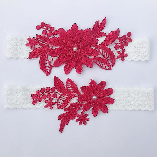 Brudslöja med spets och pärlor, handsydd daisy-design, 2 delar