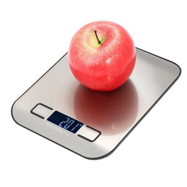 Bærbar elektronisk vekt digital display mini matvekt for kjøkkenbaking høy nøyaktighet 10 kg / 22 lb svart base
