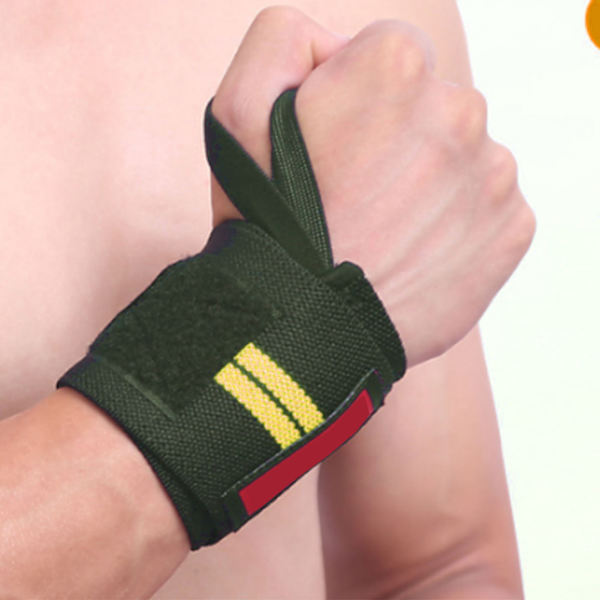 1 par sport handledsskydd justerbar kompressionsrem handledsbandage stöd linda för gym svart gul