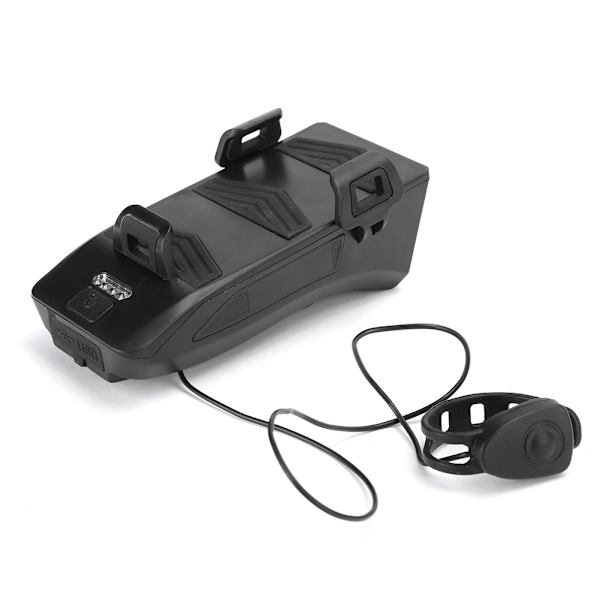Multifunktionell USB-laddningsbar cykellampa strålkastare hornljus laddningshållare 4 i 1