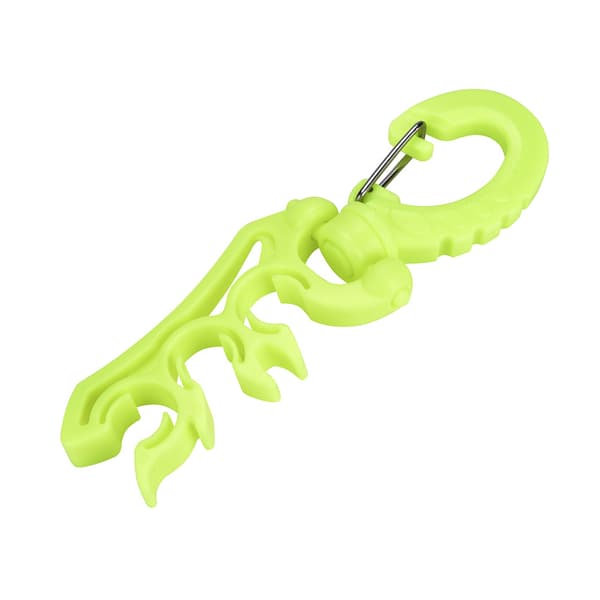 Keep Diving Undervands Plastik Dobbelt BCD Slangeholder med Clip Spænde Krog (Gul)