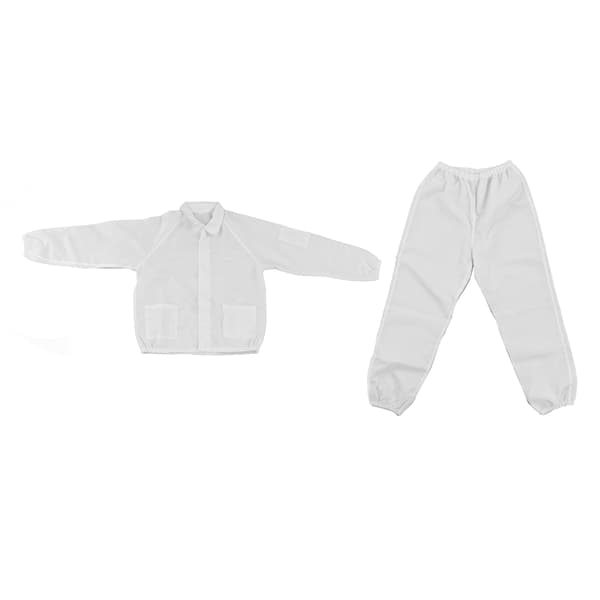 Skyddsdräkt Antistatisk Polyester Skyddande Arbetsdräkt Vit Delad Design för Verkstad S