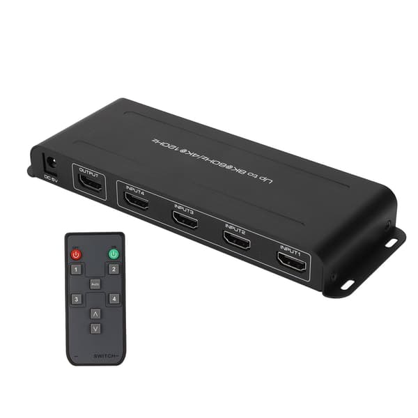 HD Multimedia Interface Switcher 4 Port Understøtter 8K 60Hz 4K 120Hz HDR HD Multimedia Interface Switcher 100‑240V US Stik