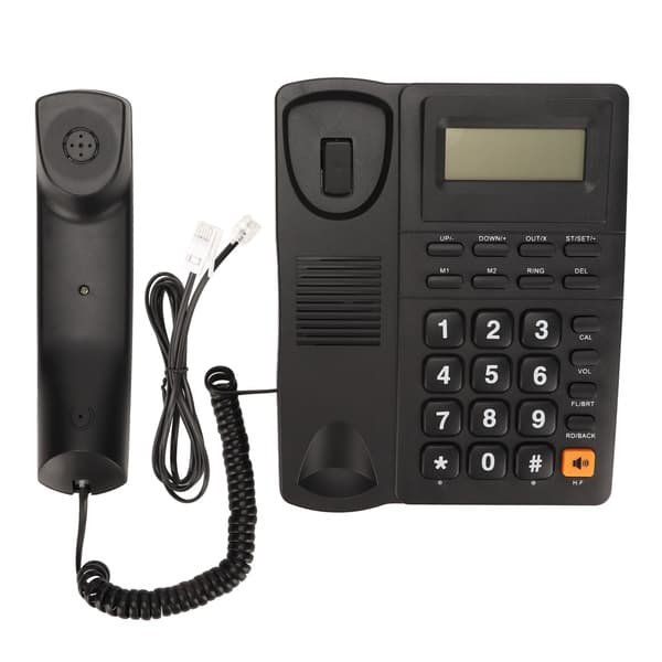 Telefon med ledning Støjreduktion Hurtigopkald Nummerpræsentation Kablet fastnettelefon til kontor Sort