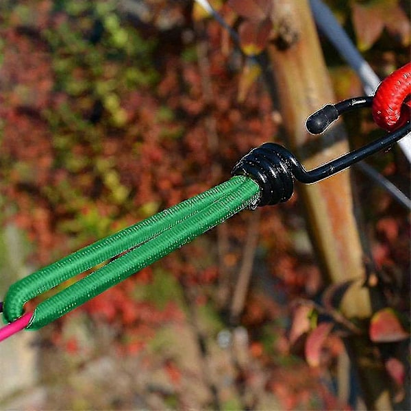 20 st Elastisk snodd med krok, elastisk gummistropp för presenningar, tält, trådhyllor, grön ZD HU