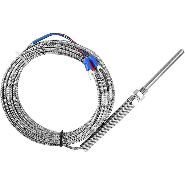 M8 Gjenge PT100 Termoelement - 50mm Platinum Motstand Termoelement Probe Temperatur Probe Linje 0-400℃(5M)