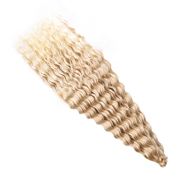 32 tum Virkad hårförlängning Curly Wig Mjuk Bekväm andas hårförlängning Vågig peruk