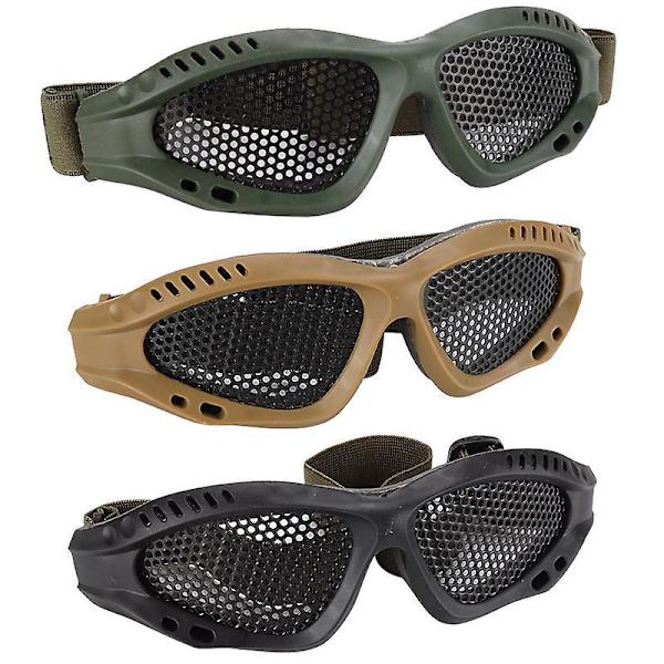 3-pack Slitstarka Andningsbara Säkerhetsglasögon med Hög Hållfasthet Nätdesign