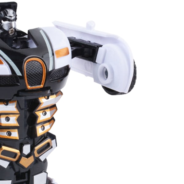 Omvandlande bil leksak slagtålig dubbel tröghet robust hållbar robot bil leksak för barn pojkar vit och svart