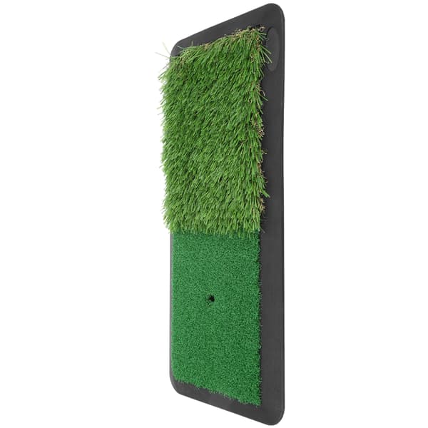 2-i-1 Golf Swing Träningsmatta Golf Slagmatta PP Konstgräs Gummimatta