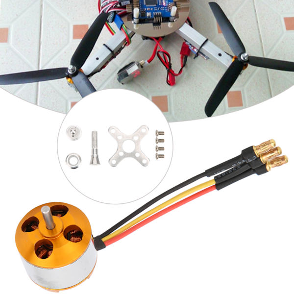 Professionell A2212 Outrunner Borstlös Motor Hög Effekt Motordelar för RC Quadcopter1000KV