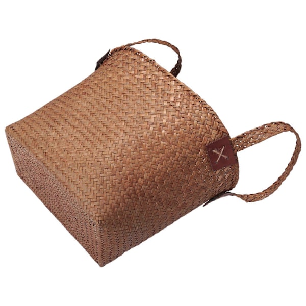 Naturlig kurvkurv håndlaget med håndtak oransje 33X21X26cm