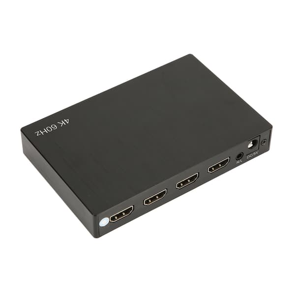 4K HD Multimedia Interface Switch Splitter 2 in 4 ut med fjärrkontroll 4x2 Matrix Splitter Switcher med SPDIF och 3,5 mm ljud EU-kontakt