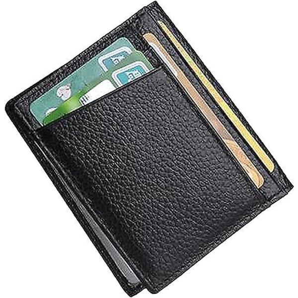 Musta nahkainen RFID-esto miesten korttikotelo - Tyylikäs ja tyylikäs erittäin ohut lompakko