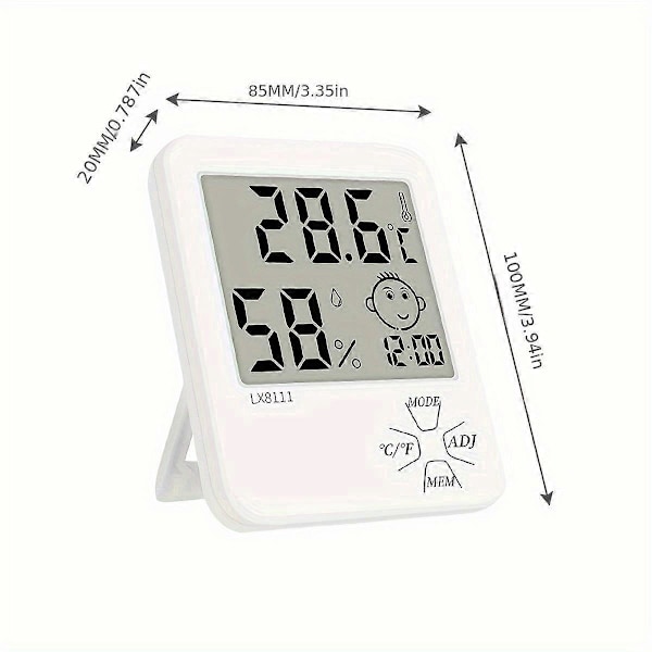 1 st, Digital Hygrometer Inomhus Termometer Fuktmätare Rumstermometer Med 5s Snabb Uppdatering Exakt Temperatur Fuktighetsmätare För Hem, Sovrum