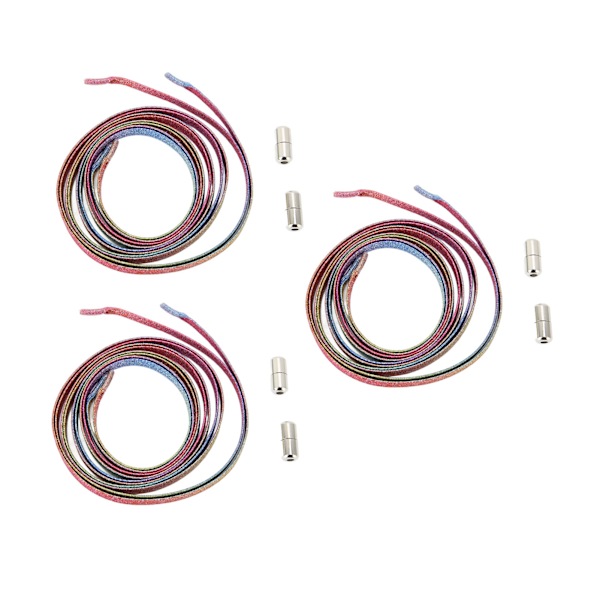 3 set knytfria skosnören 6 elastiska skosnören 6 täta spännen för barn Vuxna äldre#2