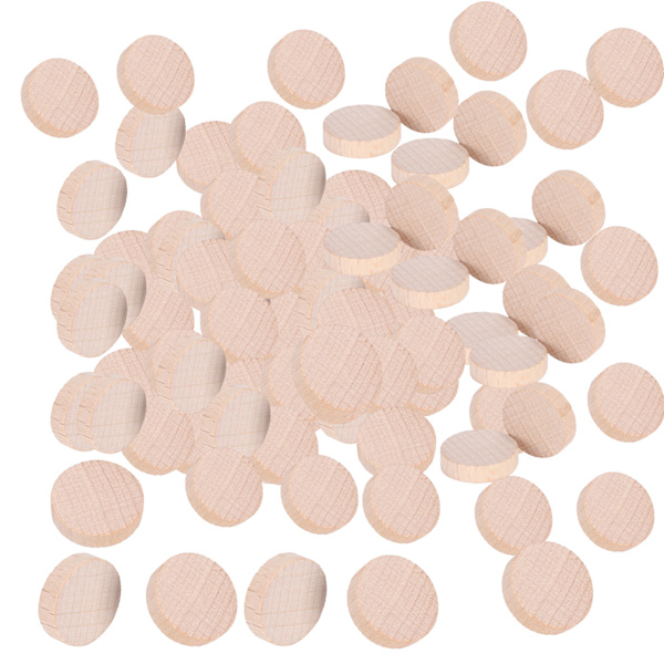 Bokträskivor i obehandlat trä DIY-hantverk Runda träskivor Chip-tillbehör 100 st x 3 påsar 2 cm