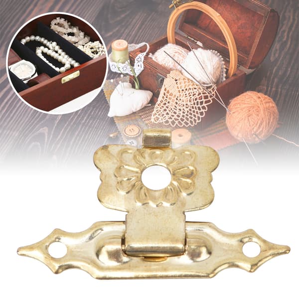 50 st Hasp Latch Retro Style Blomtyp Gul Järn Toggle Latch för lådor