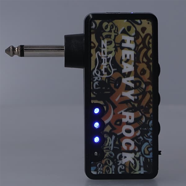 Elektrisk Guitar Bas Hovedtelefonforstærker med Lydkabeladapter USB Opladning Guitar Tilbehør - Sort - 1 Sæt