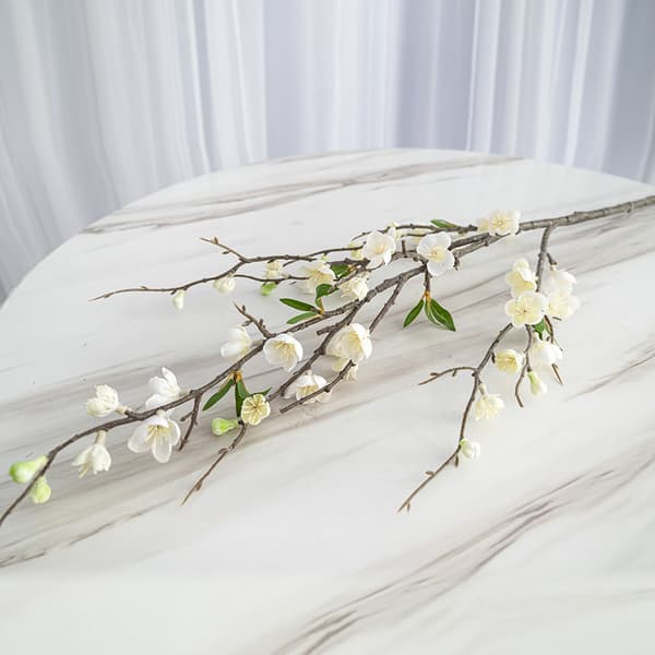Hvid Simuleret Ferskenblomstgren - 95 cm