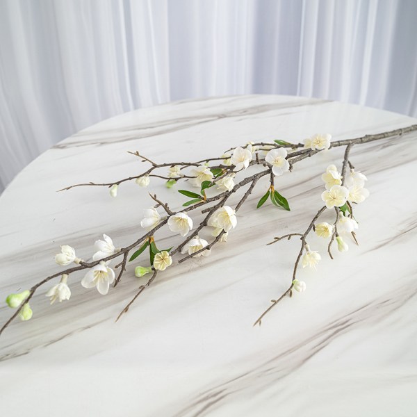 White Simulated Peach Blossom Branch - 95cm