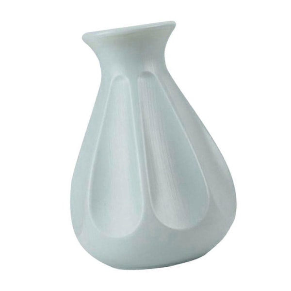 Blomstervase i landlig stil, blomsterpotte, dekorative vaseornamenter lavet af plastik (Blå)