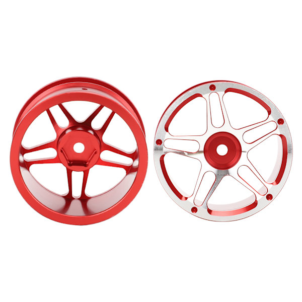4 kpl 1,9 tuuman alumiiniseosmetalliset pyörännavat 1:10 kauko-ohjattavaan RC-kiipeily-/driftautoautoon, punainen