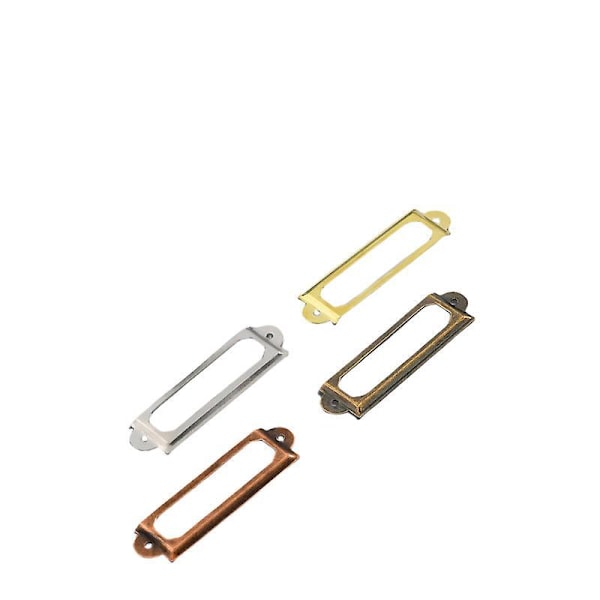 50 stk., Metal Møbel Label Holdere, S-60 x 17mm, Bronze