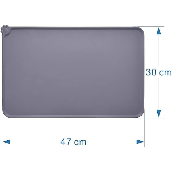Silikon Hundebøllematte Vandtæt Skridsikker FDA-Godkendt Kattefodring Grå 47x30cm