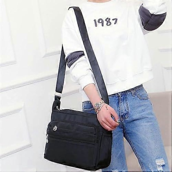 2025 Ny Dam Axelväska Lättviktig Crossbody-väska Liten Dam Tote Nylon Satchel Handväska Svart