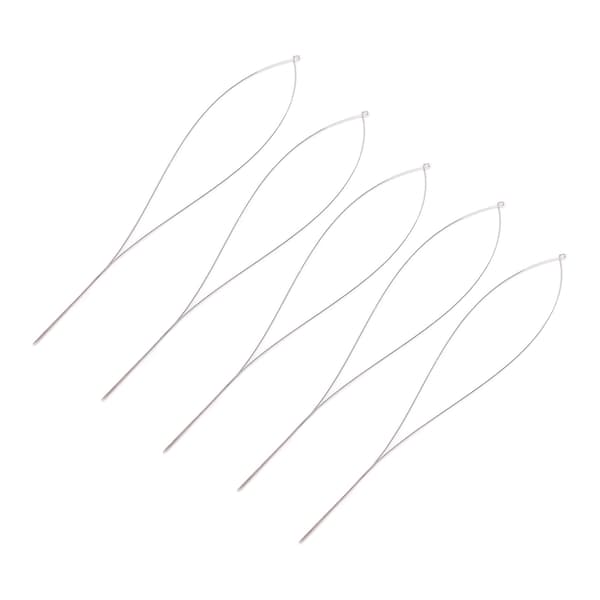 20 stk. perlenåler fleksible, midtåpne, store øye, håndtrådende perlenålesett 10,5 cm