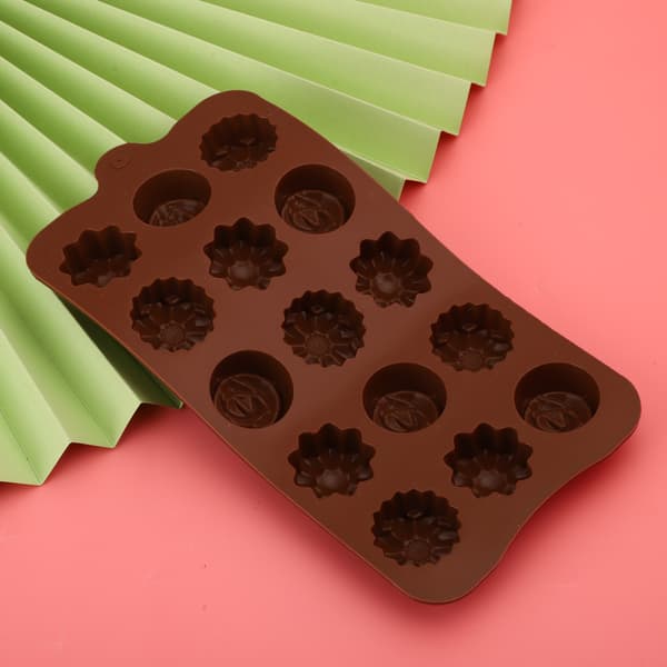 2 stk. 15-gitter smuk blomsterformet silikonekageform chokoladeform DIY bageværktøjstilbehør